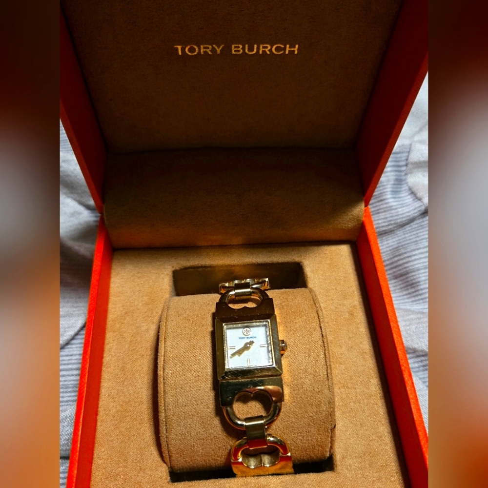 Tory Burch Gold-Tone Rectangular Watch